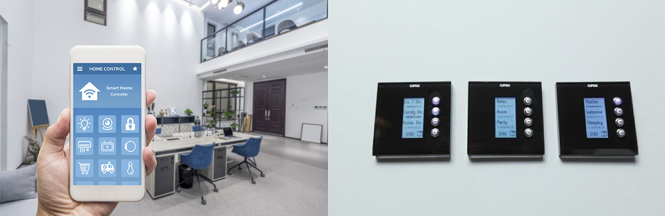 圖片來源：裝修佬【智能手機應用程式操控介面(左)及智能控制面板(右)】